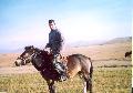 Egy magyar mongol lovon, mongol nyeregben. (a Szittya Lovasjsz Csoport engedlyvel)